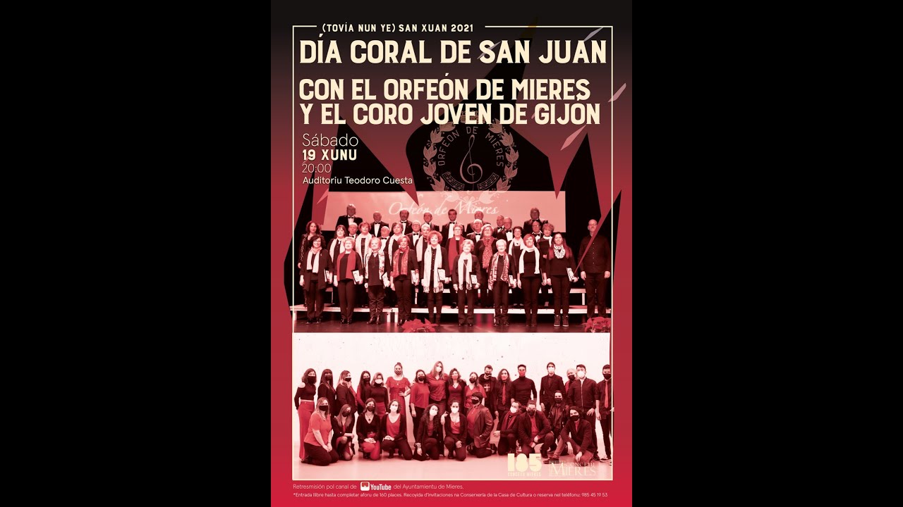 Conciertu Día Coral de San Xuan, con el Orfeón de Mieres y el Coro Joven de Gijón