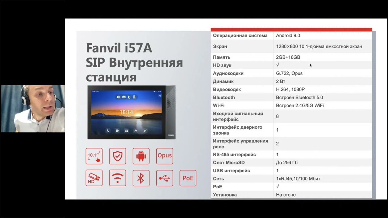 Запись вебинара от 15 сентября про SIP мониторы Fanvil i55A и i57A, а также спикерфон Fanvil CS30
