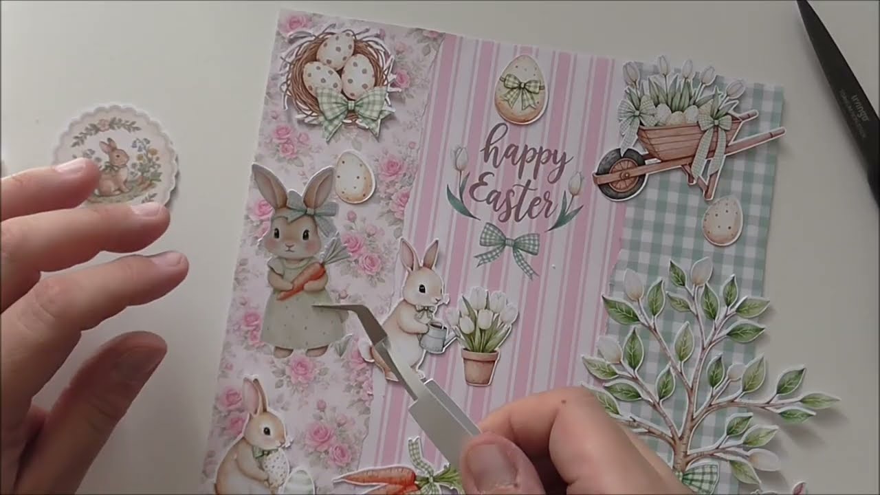 Shabby Easter Scrapbook With Me | No Talking | Calming Music | Budget Friendly