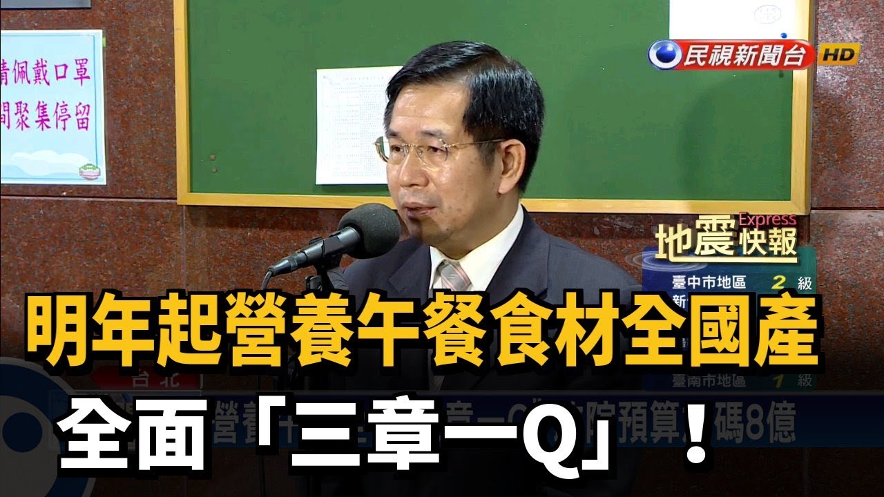 營養午餐全面「三章一Q」 政院預算加碼8億－民視台語新聞