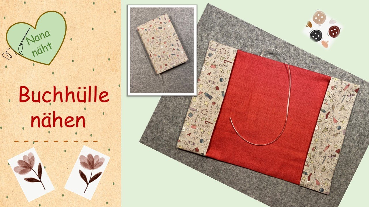 Buchhülle nähen - sew book cover - coser portada de libro 🧵