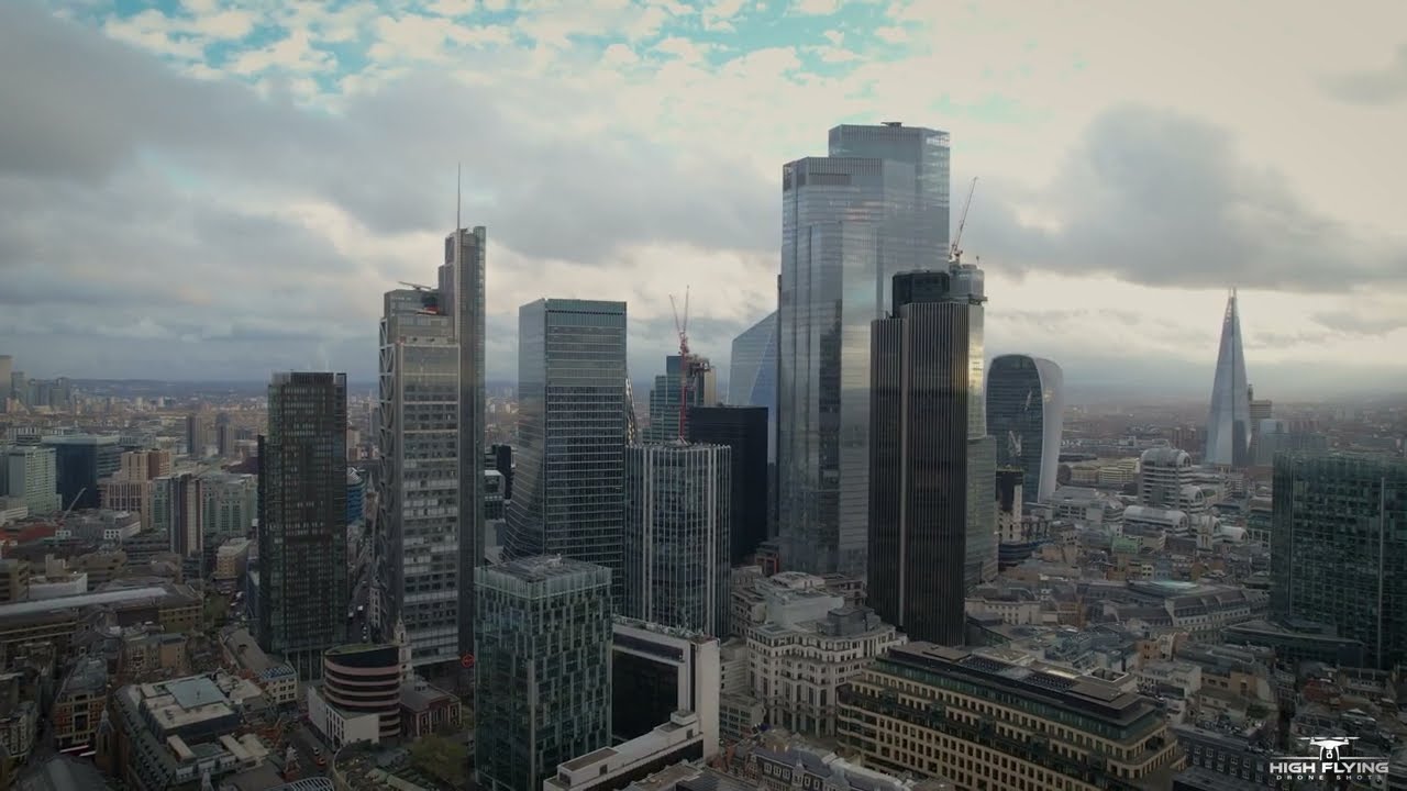 4K Commercial Drone Flight Over The City Of London