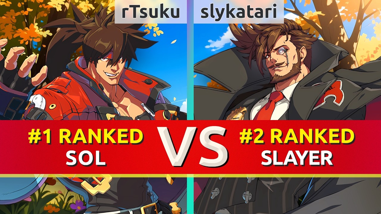 GGST ▰ rTsuku (#1 Ranked Sol) vs slykatari (#2 Ranked Slayer). High Level Gameplay