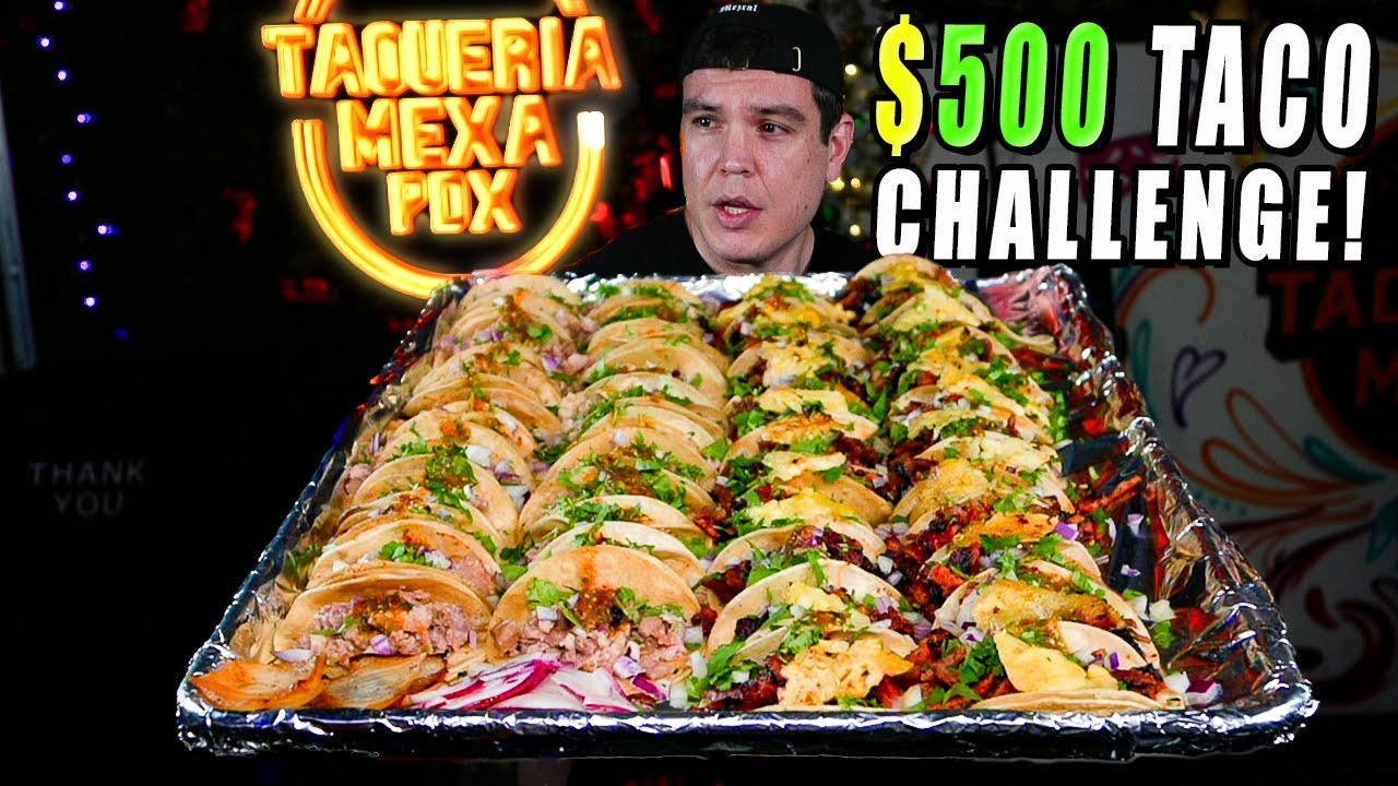 EAT 50 TACOS WIN $500! TAQUERIA MEXA'S 50 STREET TACO CHALLENGE!