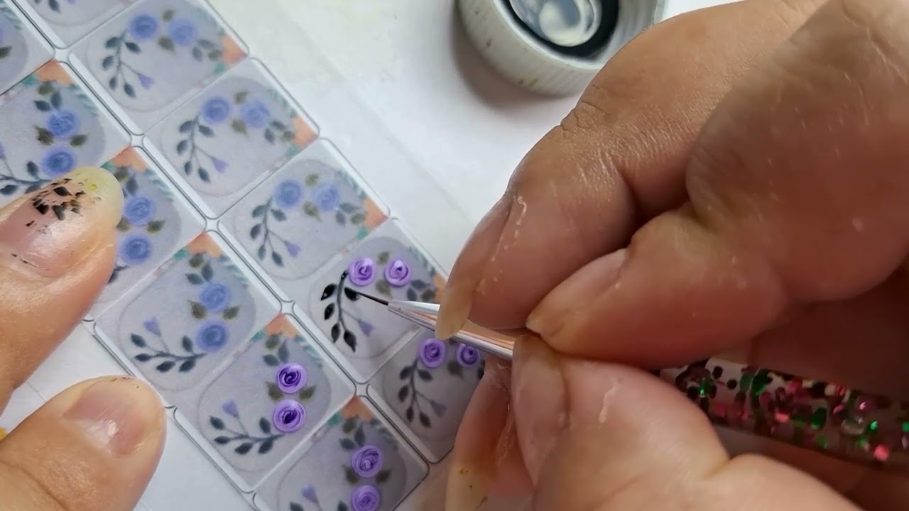 Adesivos de Unha - Modelinho 7 (Rosa e Ramos)