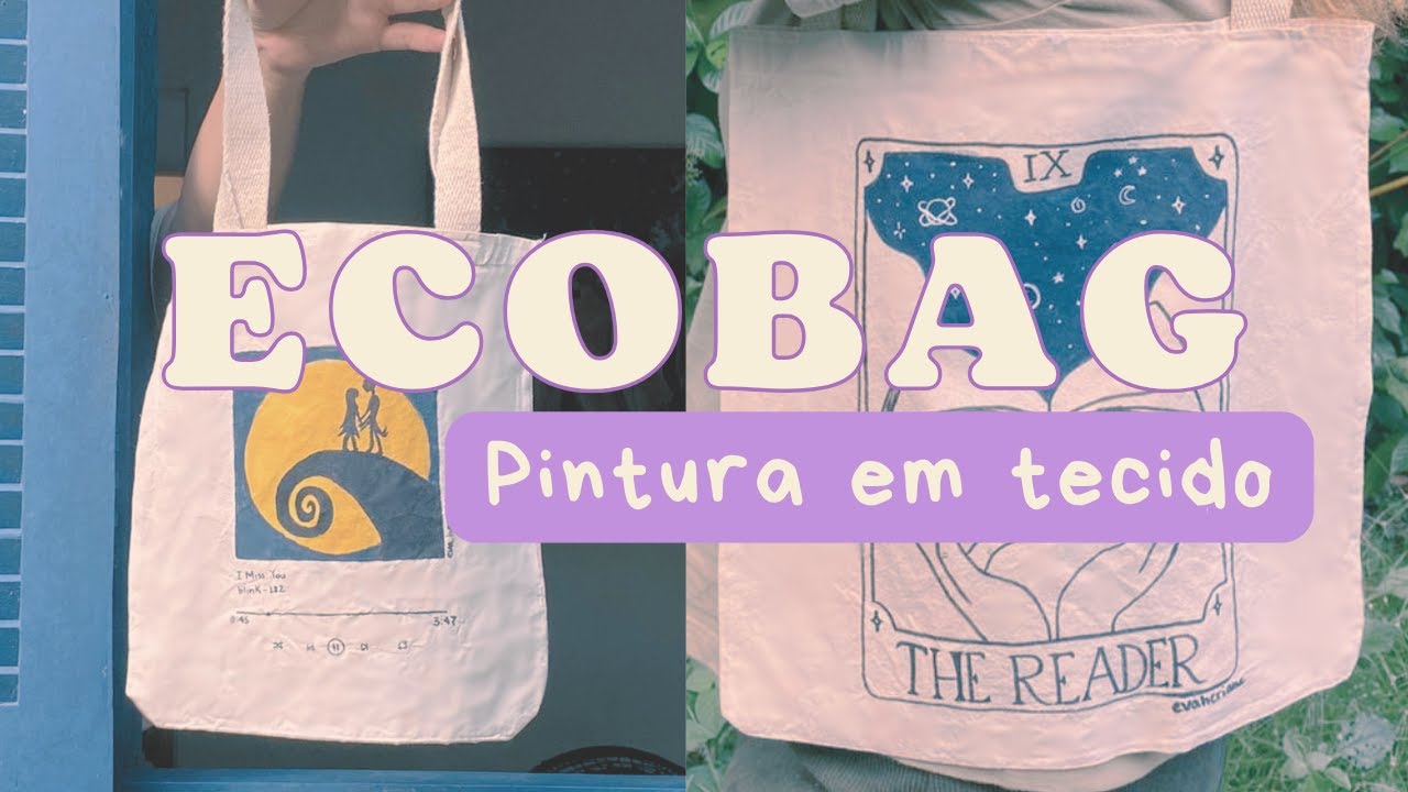 Pintei uma ECOBAG pela PRIMEIRA VEZ 😱🎨 *caos* | pintura em tecido | studio vlog
