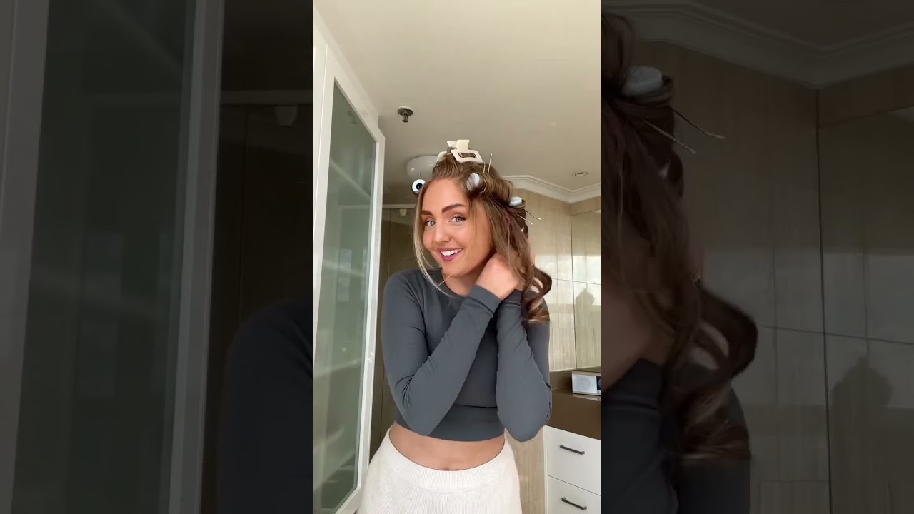 testing my GRANDMAS hair hot rollers from 1990