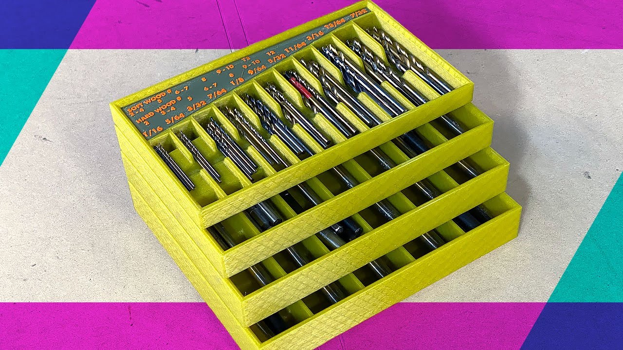 Making drill bit sorting trays with 3d printing