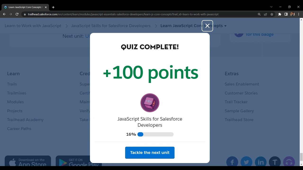 Salesforce Trailhead - Learn JavaScript Core Concept