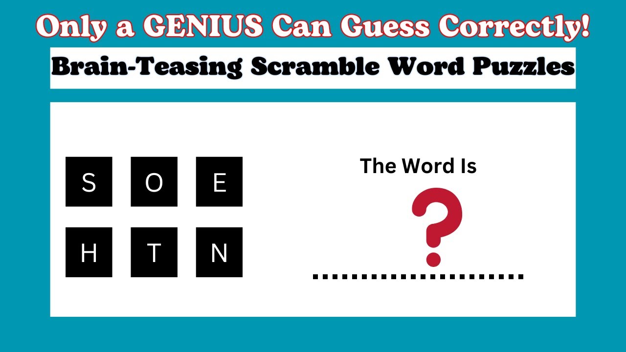 Scramble Word | Can You Solve These CHALLENGING English Word Puzzles? 🧠Puzzle Words🧩#braingame