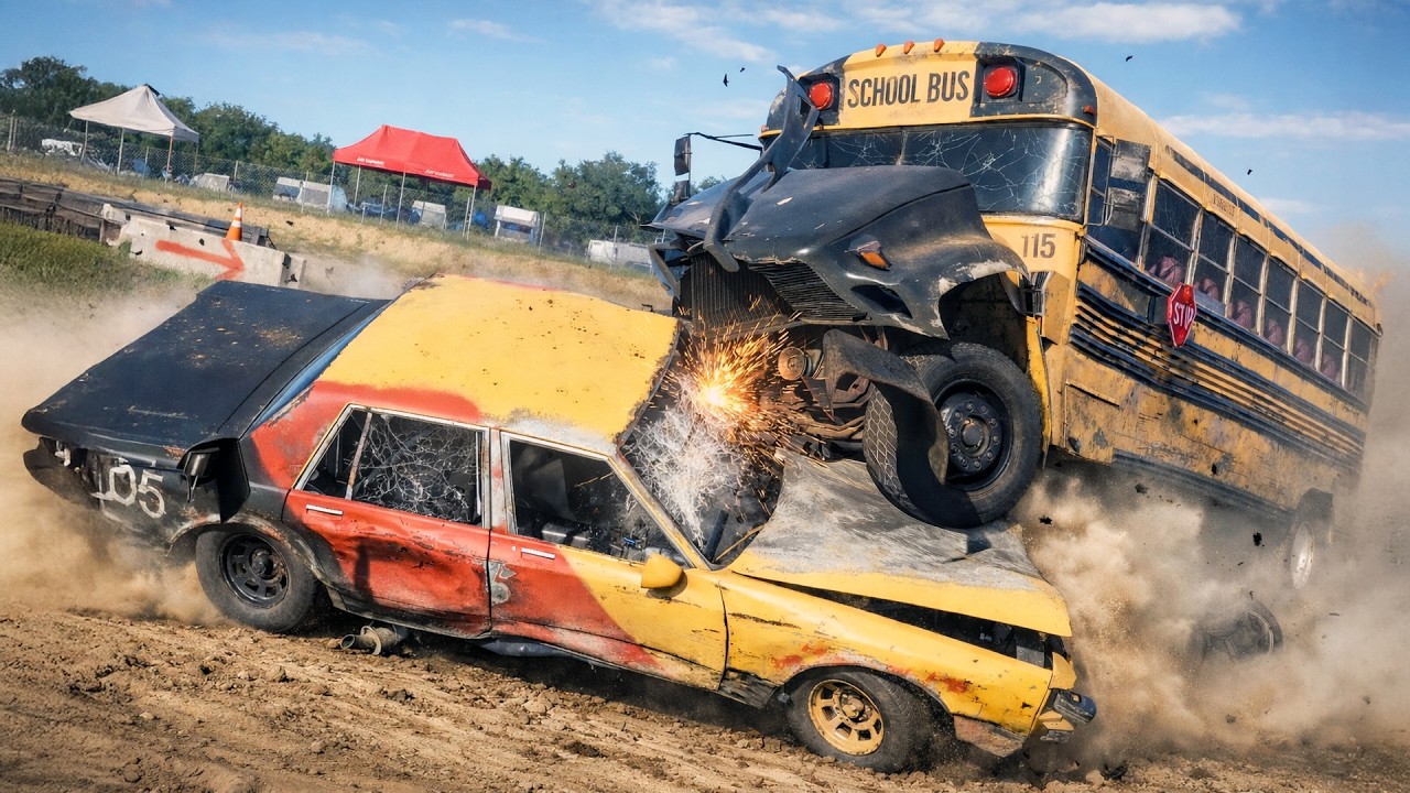 Гонки на новом школьном автобусе в многопользовательском режиме Wreckfest 2 превратились в разруш...