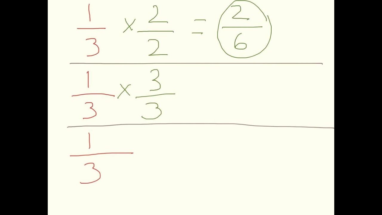 finding equivalent fractions by multiplying