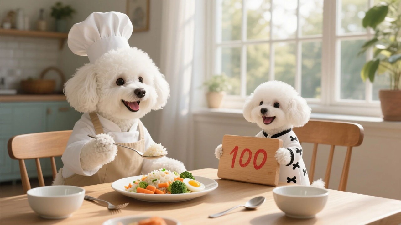Mom Dog Once Dreamed of Being a Chef 👩‍🍳🐶, Baby Puppy Makes It Come True