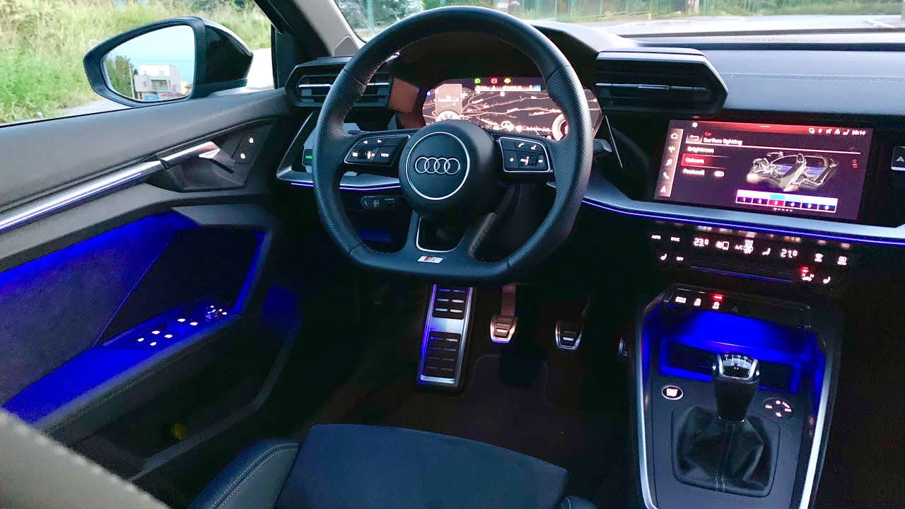 Новый Audi A3 (2020 г.) - Демонстрация сумасшедших AMBIENT LIGHTS (интерьер S Line)