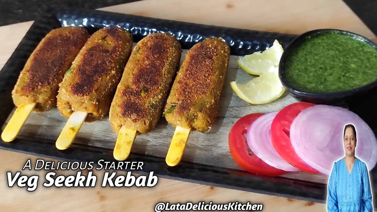  वेज सीख कबाब बिना तंदूर के/A Delicious Starter Veg Seekh Kebab/Tava Kebab  