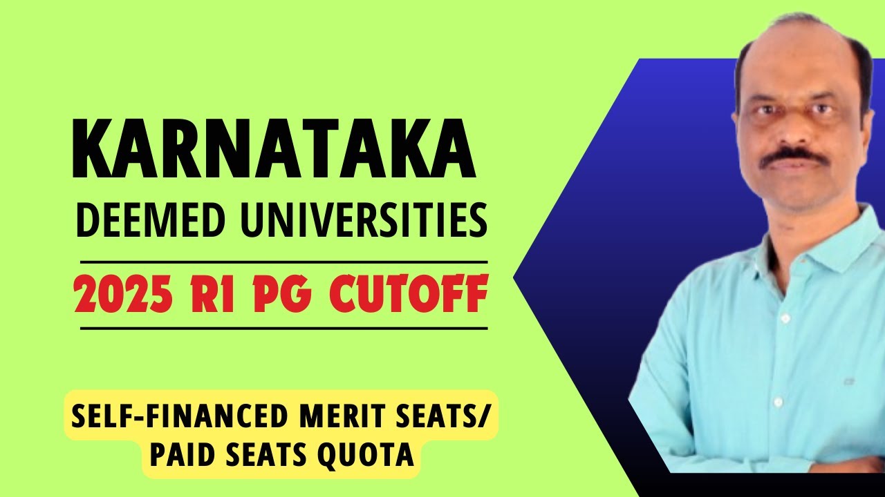 Karnataka Deemed Universities Cutoff MCC Round 1 PG 2025 REVEALED