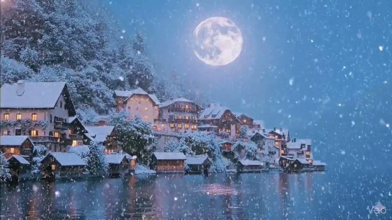 3 Hours| Relaxing Sleep Music | Heavy Snowfall by the Riverside 🌨️Insomnia Relief & Deep Sleep