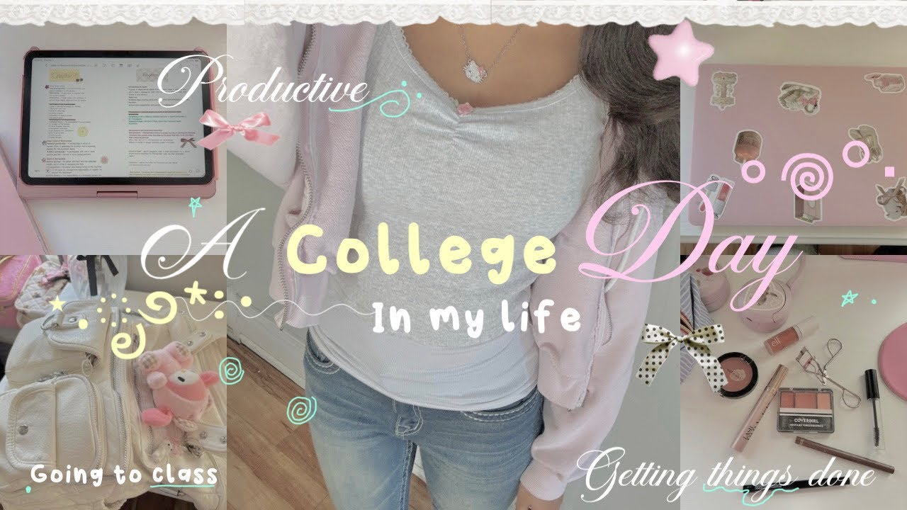 A College Day in my life ⋆. 𐙚 ̊| productive, getting stuff done, routines 🎀