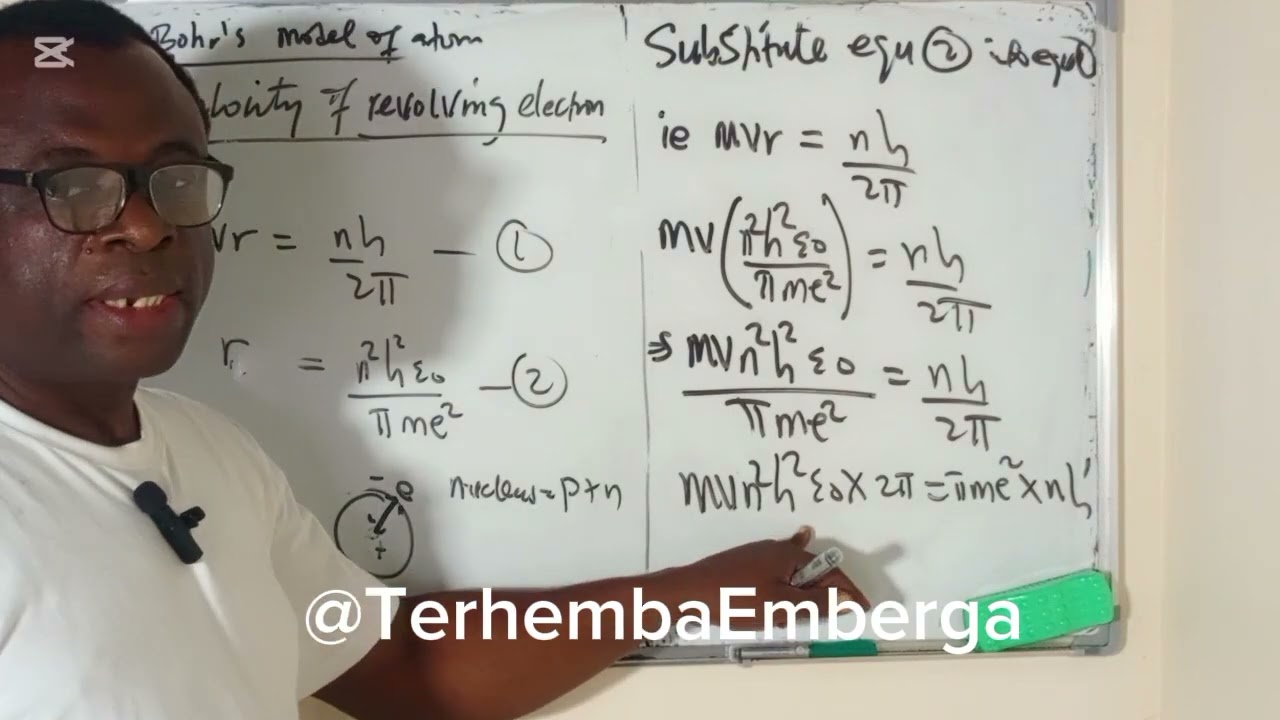 Bohr's Model of Hydrogen atom:Derivation of the velocity of a revolving electron