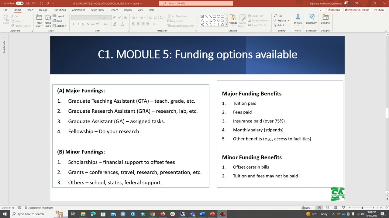 Chapter 1 (Part 5): Understanding Scholarships and Funding Options