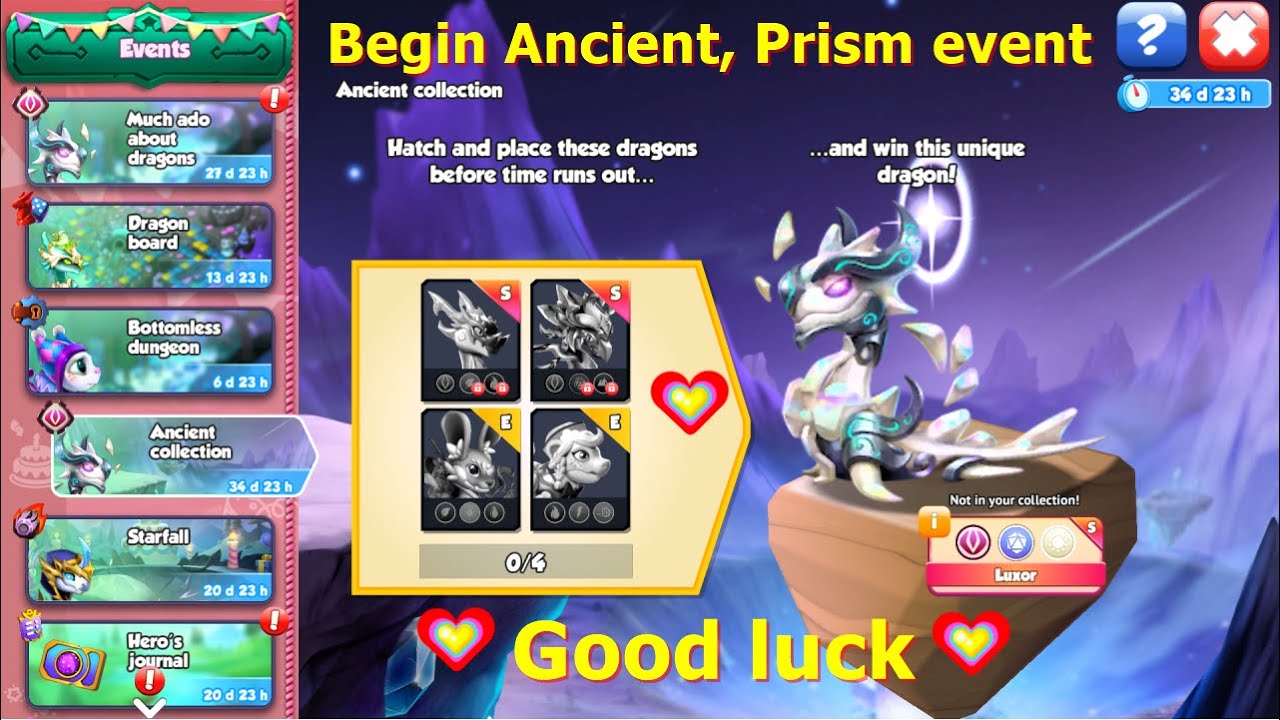 Begin Luxor Ancient Prism event-Dragon Mania legends | Ventusticia Dragon Dice event | DML