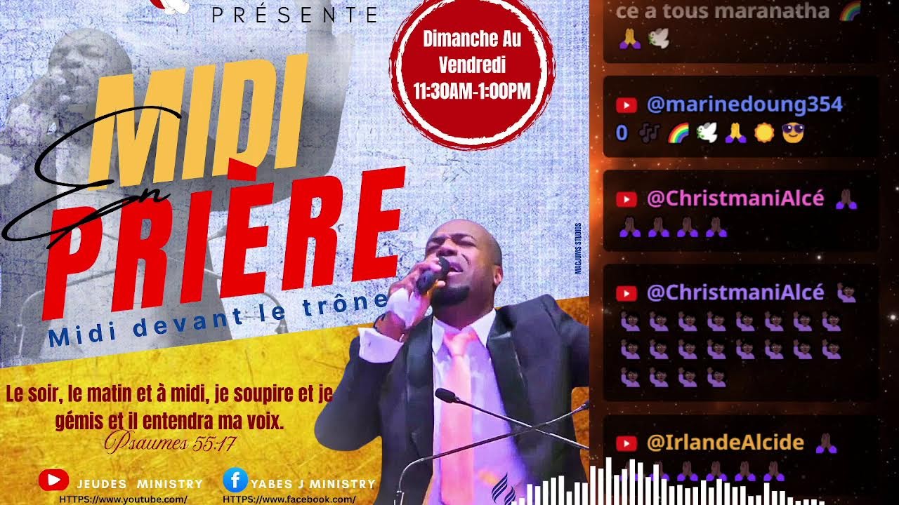 MIDI en prière/Mars 02-26/Pasteur Jean Eudes Jean Louis