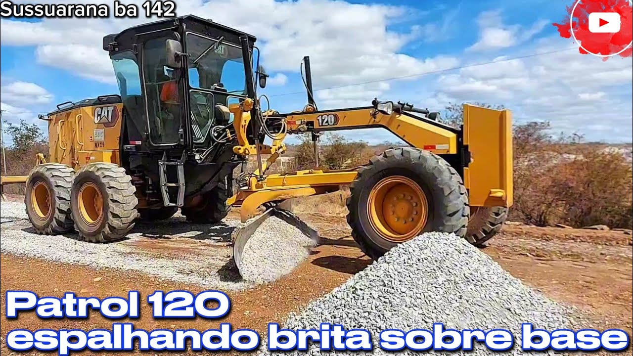 Patrol 120 espalhando brita para resistência da base, reconstrução da Ba 142 parte 6