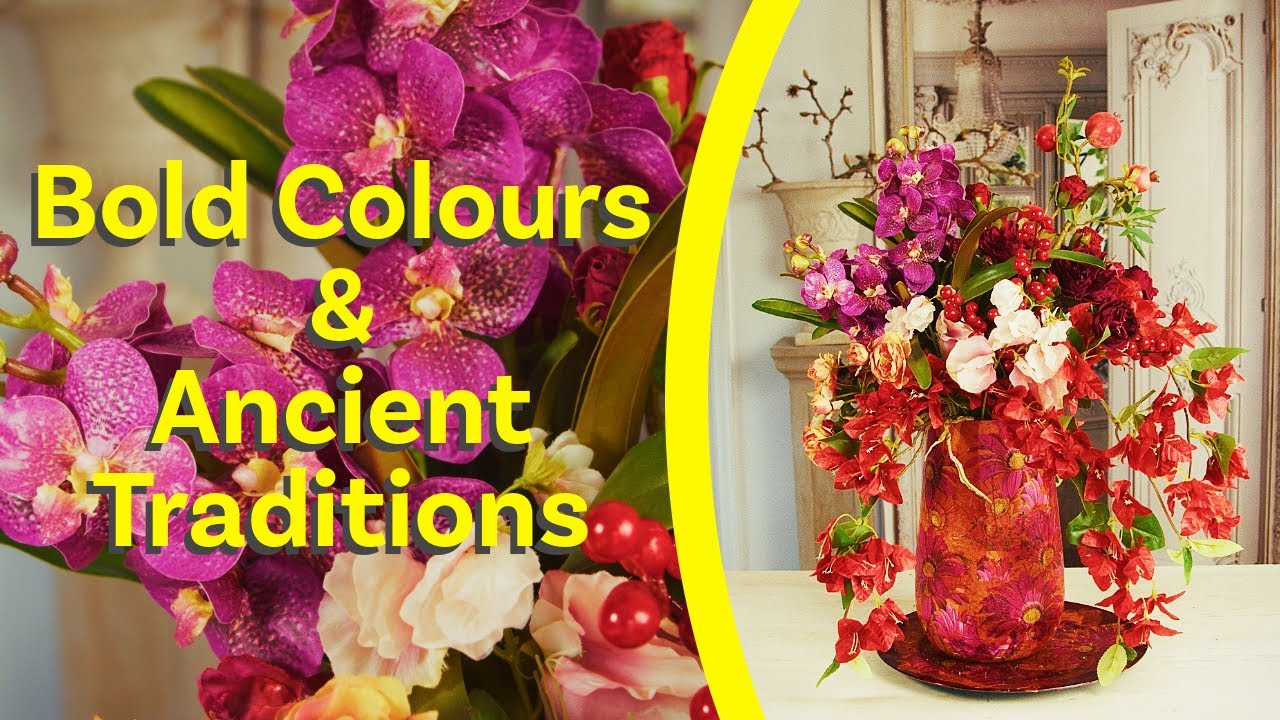 Chinese-Inspired Floral Design Tutorial | Bold Colours & Ancient Traditions