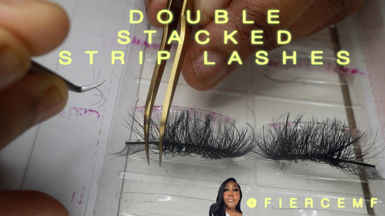 How to make: Handmade stacked fluffy lash strips & EmiaUK lash Review |FIERCEMF