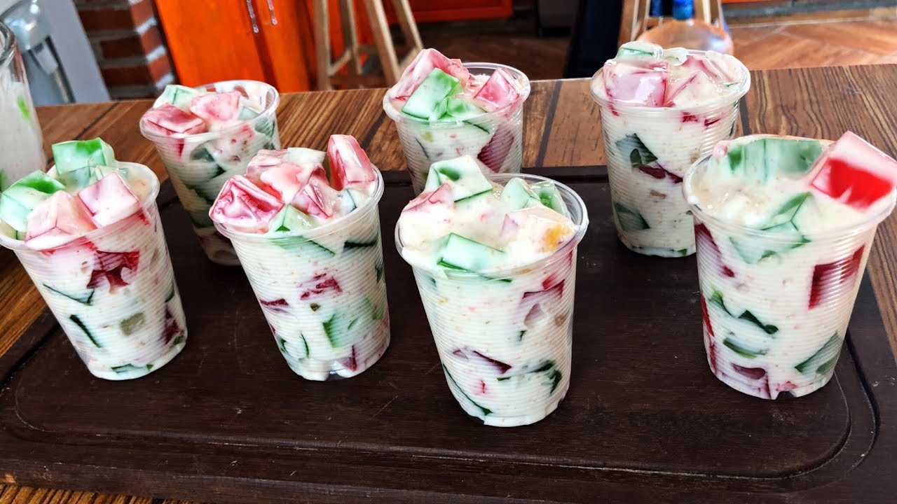Postre con solo 2 ingredientes muy fácil y delicioso¡¡¡  (gelatina con yogurt)