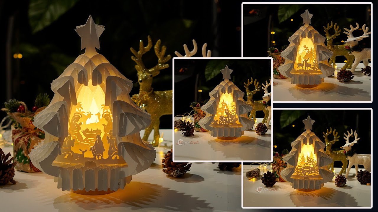 How to make a Christmas Tree Pop Up for Christmas Decorations, SVG for Cricut Projects