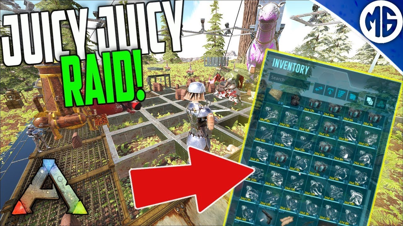FINALLY A RAID! JUICY JUICY! 5 man Ragnarok PvP | Ark: Survival Evolved