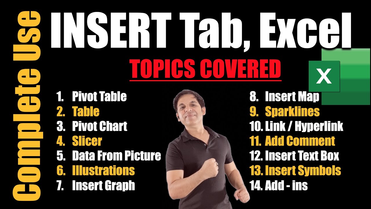 Insert Tab in Excel English