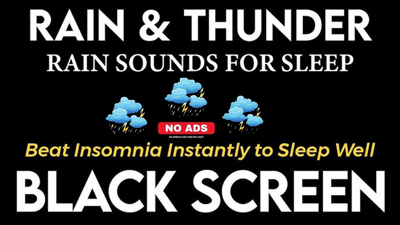 Heavy Rainstorm and Powerful Thunder Sounds for Sleeping | Black Screen Nature Sounds to Fall Asleep