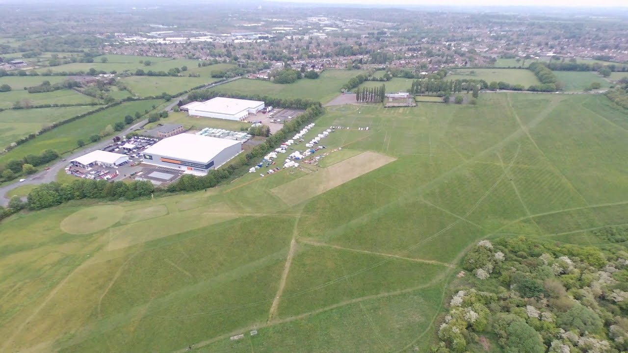 Model aircraft show by drone