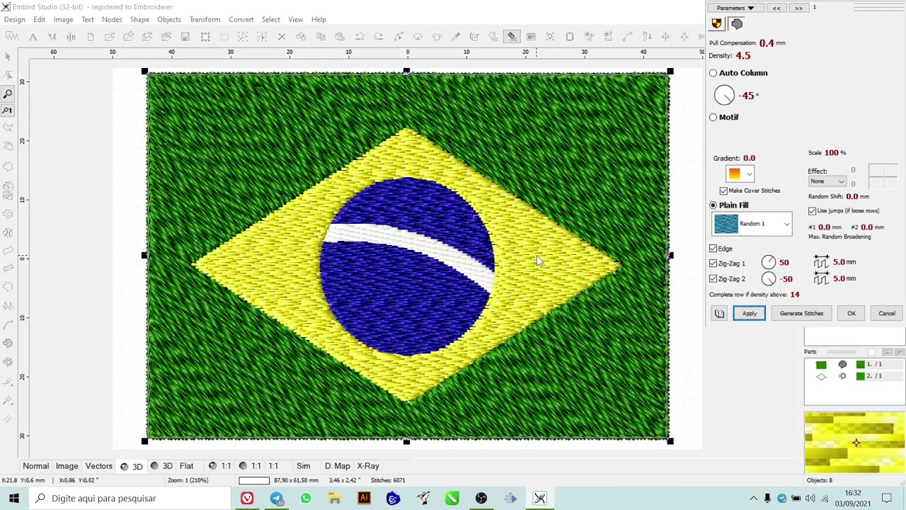 Programando Bandeira Brasil para Máscara