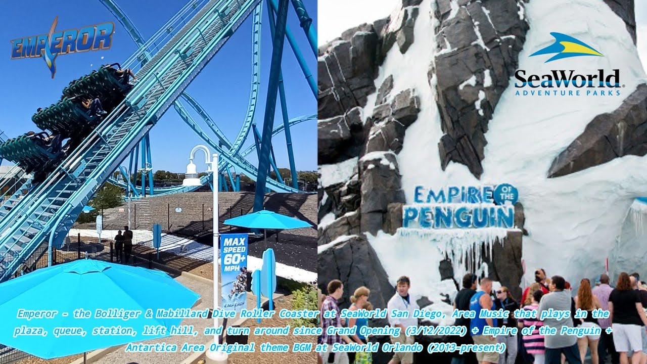 Emperor at SeaWorld San Diego (2022) Empire of the Penguin at SeaWorld Orlando (2013) BGM Area Music