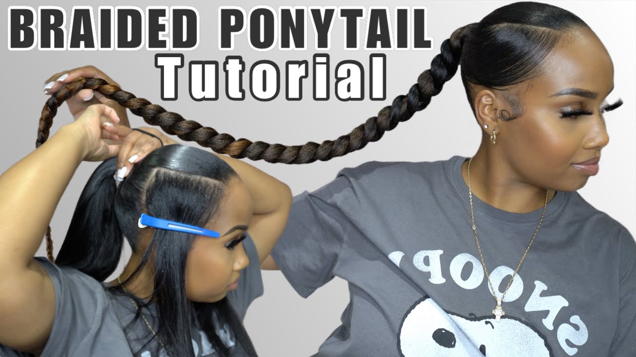 How To: Sleek Mid Braided Ponytail || Two Part Ponytail || Beginner Friendly