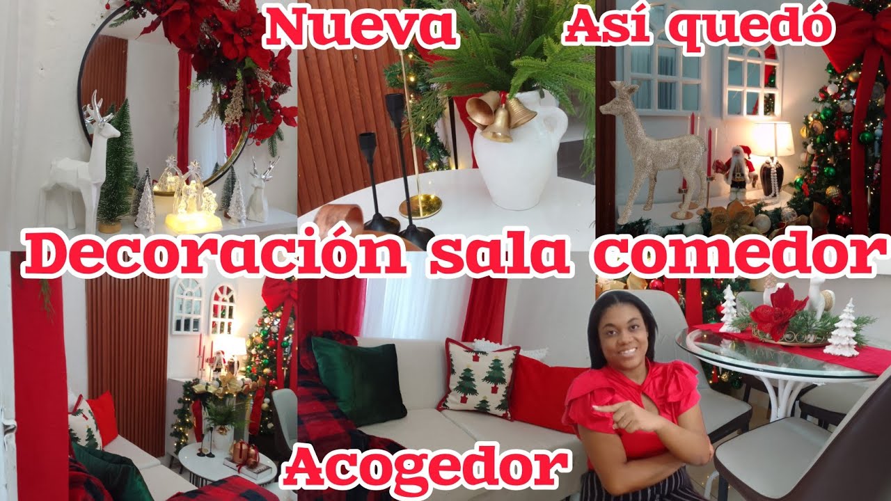 Decoración de mi sala para navidad en color tradicional Así quedó