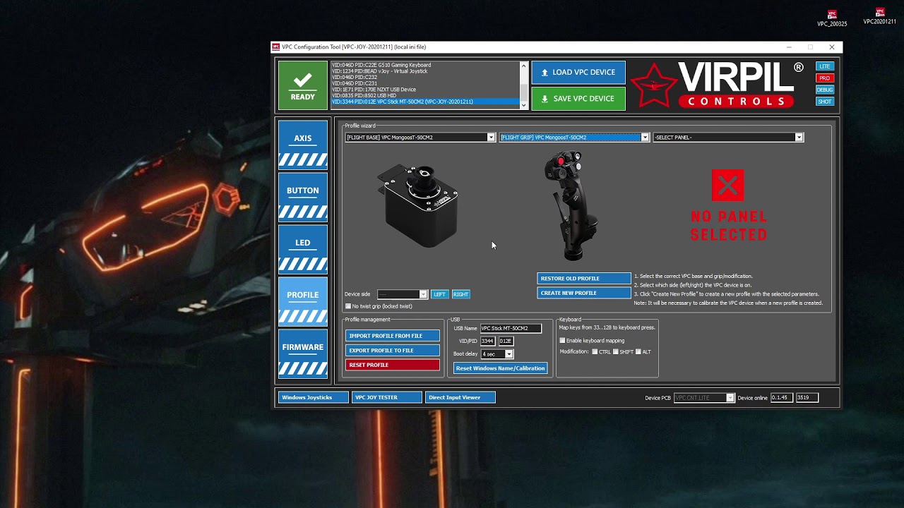 Set-up and configure Virpil joystick/base tutorial