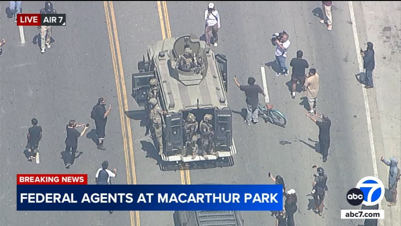 Federal agents in armored vehicle spotted at MacArthur Park