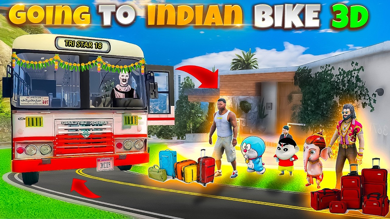GTA V : 😱Franklin&Shinchan🥰Going to Indian Bike Driving 3D in | GTA 5 Telugu