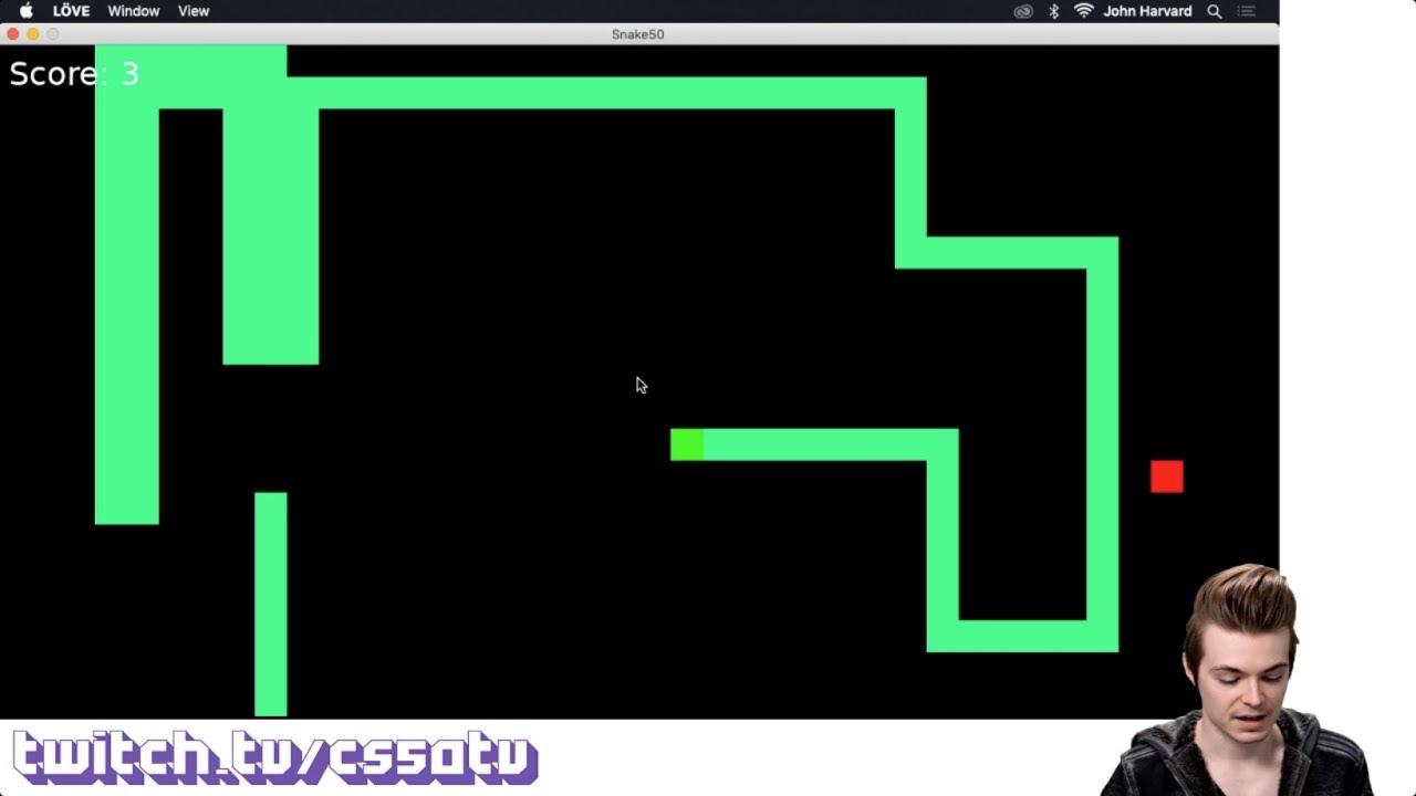 SNAKE FROM SCRATCH (PART 1) - CS50 on Twitch, EP. 2