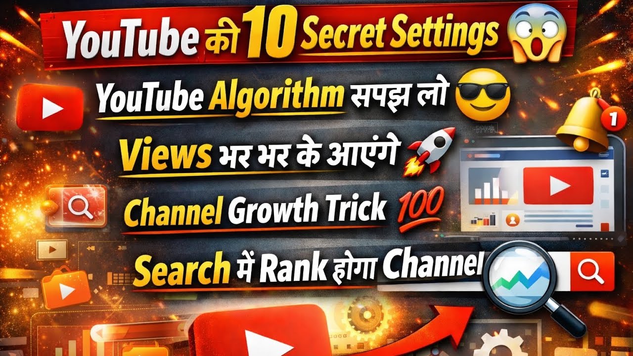 YouTube की 10 Secret Settings 😱 | YouTube Algorithm समझ लो 😎 | Views भर भर के आएंगे 🚀