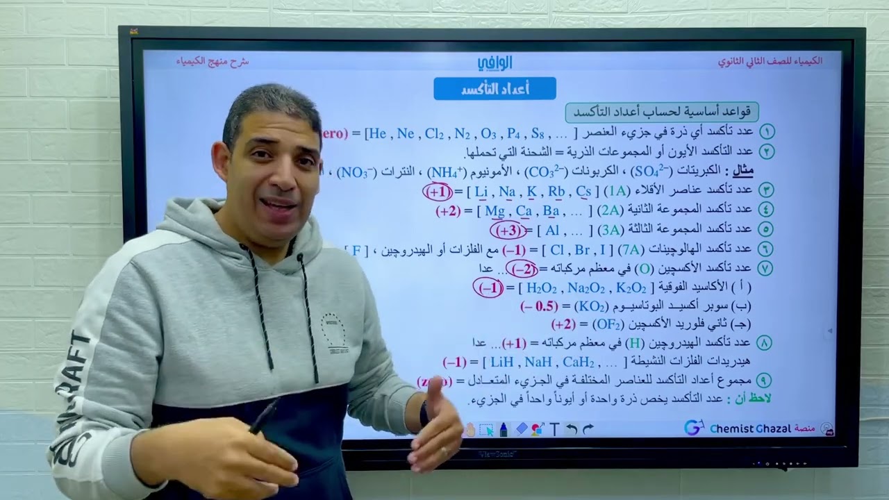 شرح الكيمياء للصف الثاني الثانوي (19) أعداد التأكسد