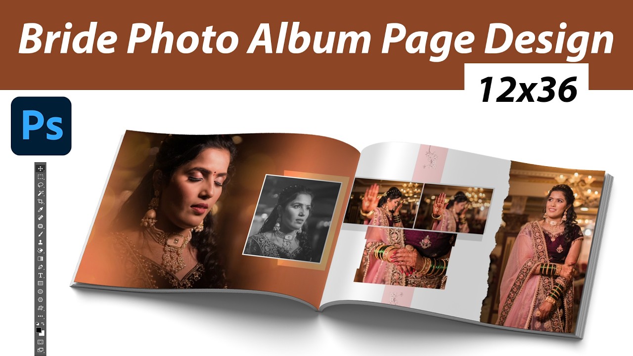 How to design Bride album page in Photoshop