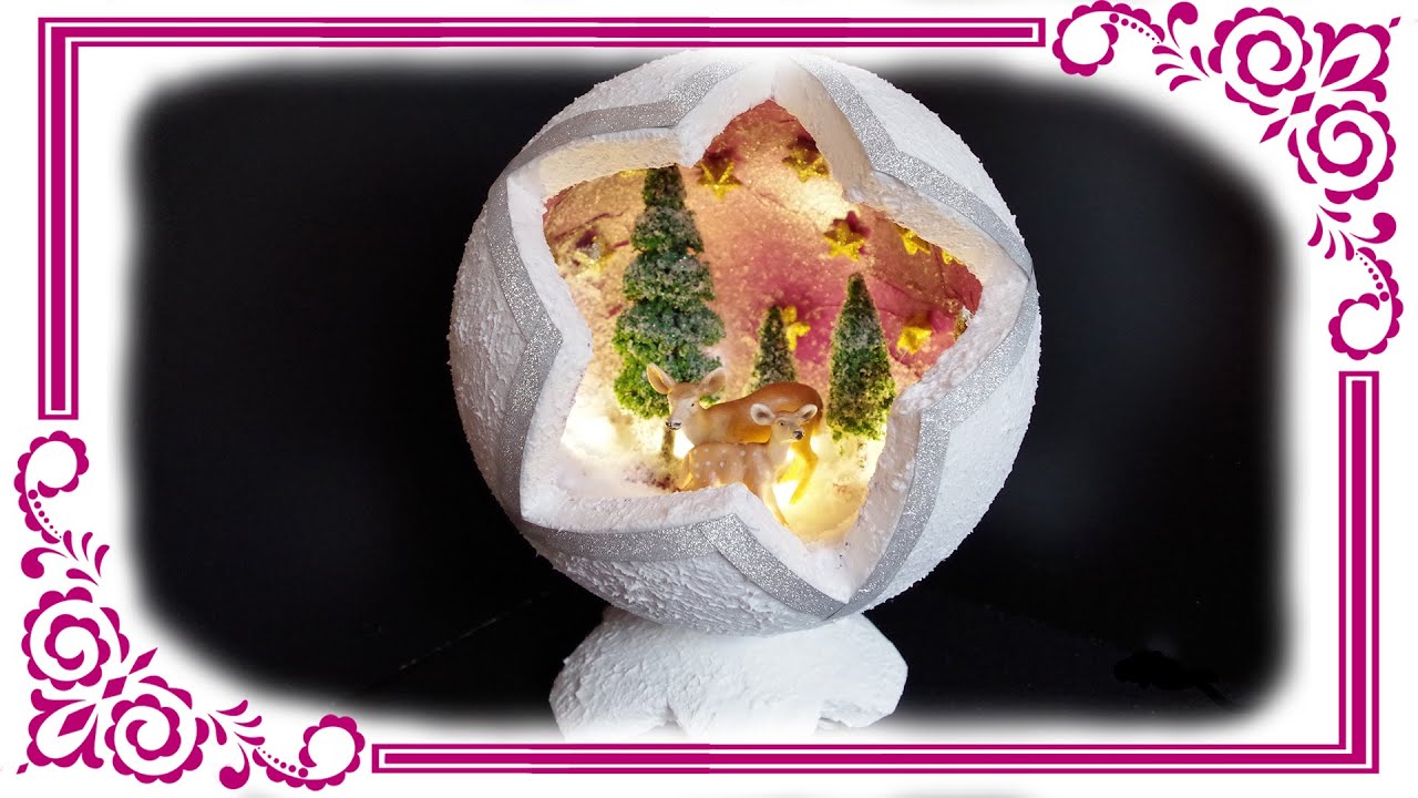 Styroporkugel Weihnachten Winter selber machen