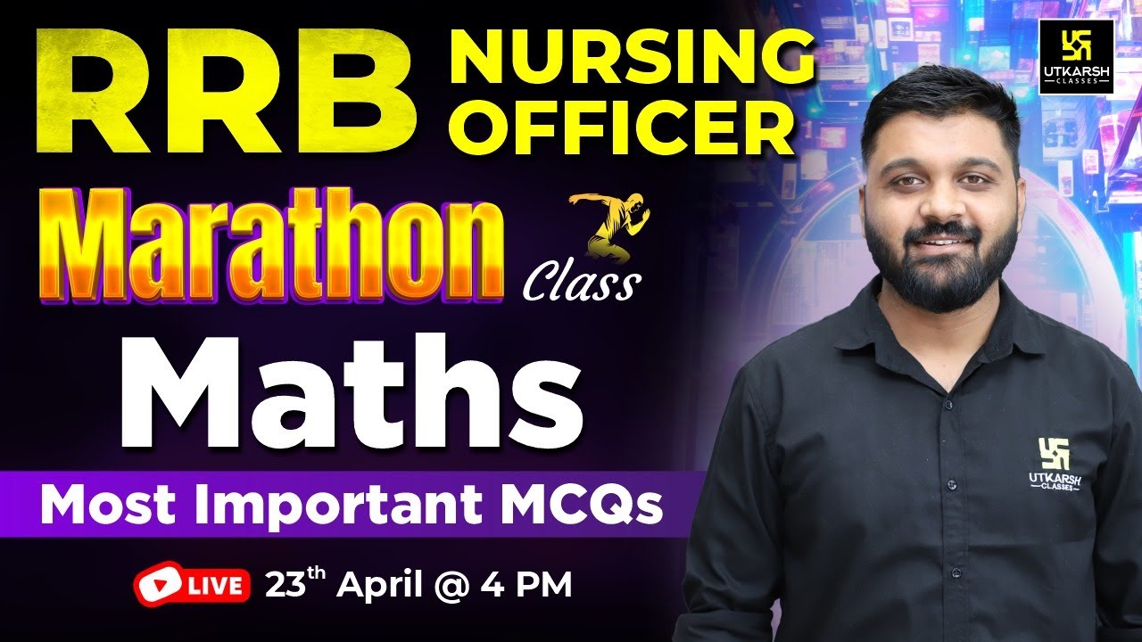 RRB Nursing Officer/ Superintendent 2025 Marathon Class | Maths Imp MCQs 🔥| Rishabh Sir