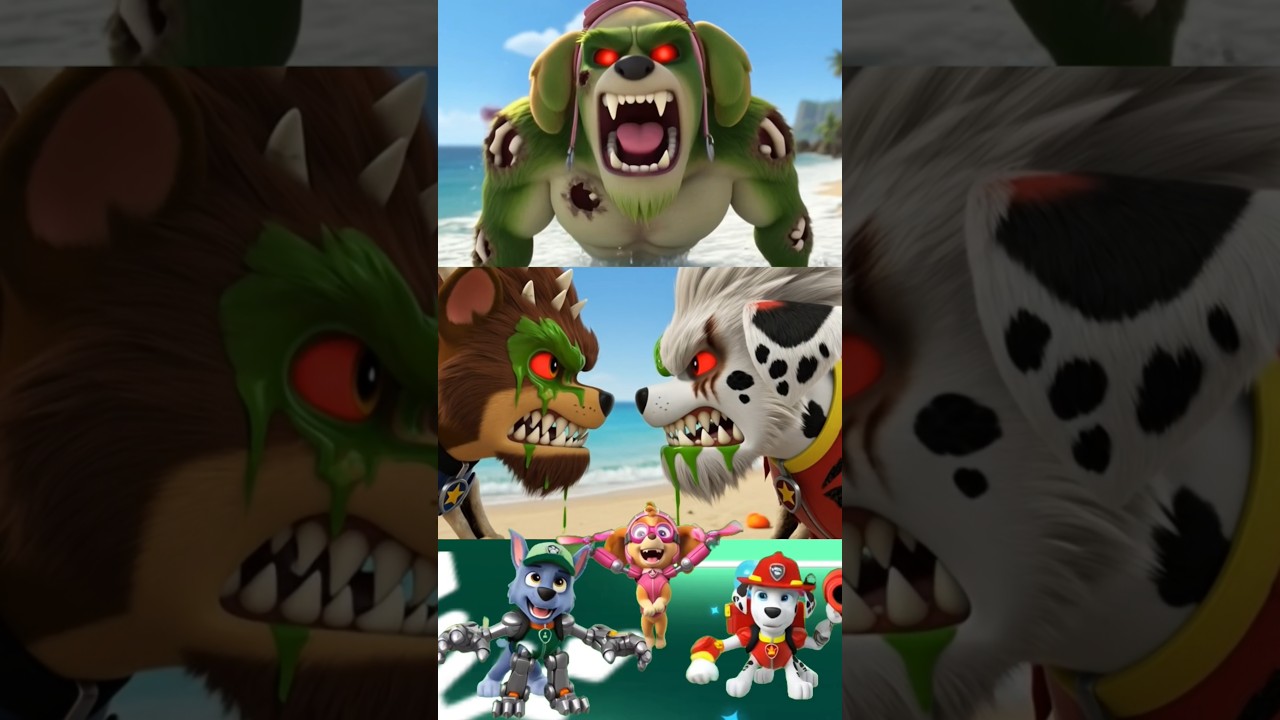 paw patrol scary chase 🆚 marshall 🆚 skye | fun dance tiles hop edm #shorts #pawpatrol 9