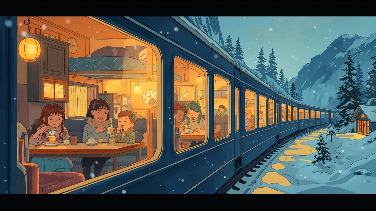 Warm Little Home on a Winter Train ❄️ | A Cozy Ghibli-Style Friendship Journey